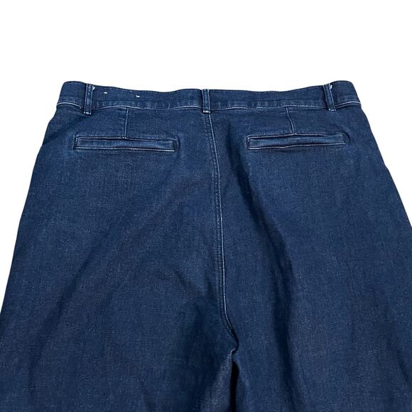 Loft Outlet Trouser Jeans 16 Wide Leg Dark Wash Stretchy Full Length Classic - Picture 4 of 10